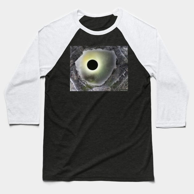 Total Eclipse from the Cavern Baseball T-Shirt by Edwardtiptonart
